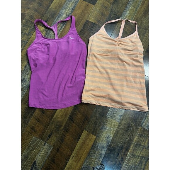 2 Nike Women’s Running Dri Fit  Tank Tops Medium - Picture 1 of 8